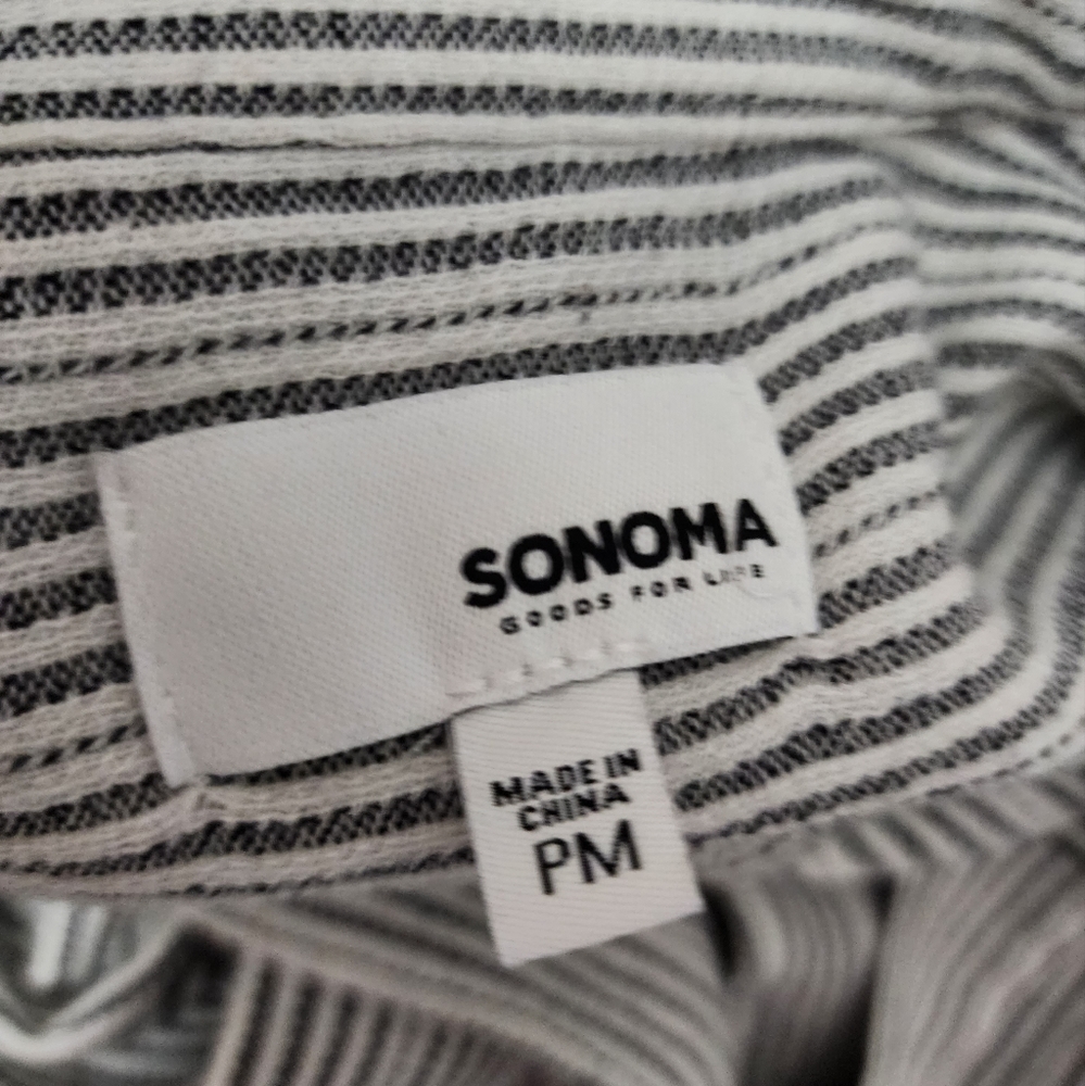 Sonoma gray stripe gauze popover size mp - Picture 6 of 8